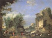 Napoletano, Filippo Landscape with Ruins and Figures (mk05) china oil painting reproduction